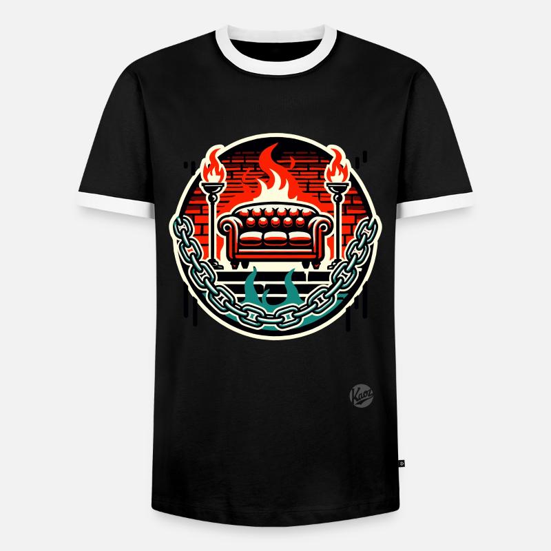 Das Sofa - Männer Kontrast-T-Shirt - Schwarz/Weiß