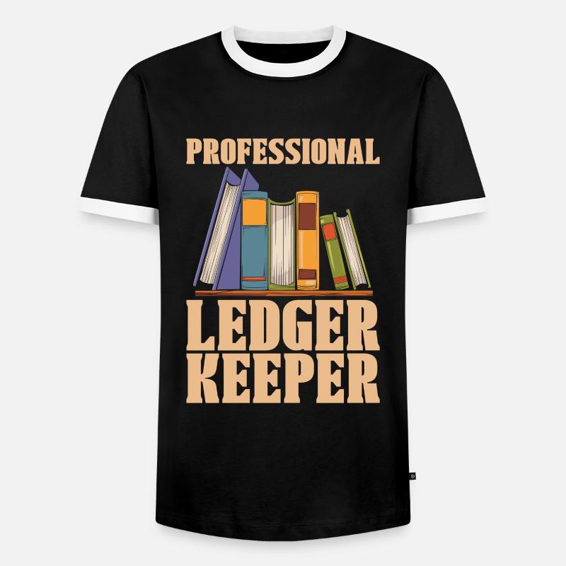 Buchhalter - Männer Kontrast-T-Shirt - Schwarz/Weiß