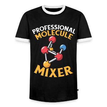 Biochemist - Men's Ringer Shirt - black/white - Front - AI Model Female 172 light (172cm) & AI Model Male 178 light (178cm)