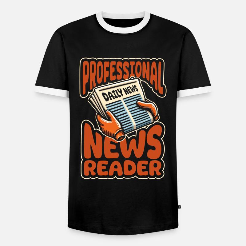 Presenter - Men's Ringer Shirt - black/white