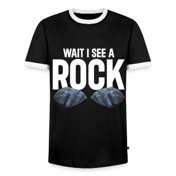 Rock Collector Geology Geologist - Männer Kontrast-T-Shirt - Schwarz/Weiß - Vorne - AI Model Female 172 light (172cm) & AI Model Male 178 light (178cm)