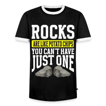 Rock Collector Geology Geologist - Männer Kontrast-T-Shirt - Schwarz/Weiß - Vorne - AI Model Female 172 light (172cm) & AI Model Male 178 light (178cm)