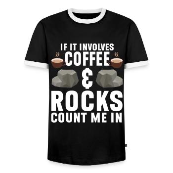 Rock Collector Geology Geologist - Männer Kontrast-T-Shirt - Schwarz/Weiß - Vorne - AI Model Female 172 light (172cm) & AI Model Male 178 light (178cm)