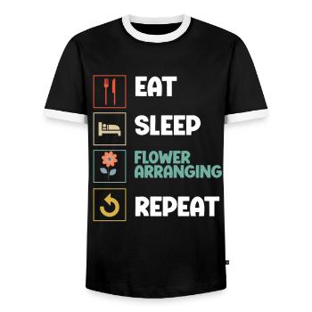 Fleuriste Fleur Florale Fleuristerie - T-shirt contrasté Homme - noir/blanc - Devant - AI Model Female 172 light (172cm) & AI Model Male 178 light (178cm)