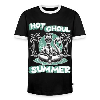 Heiße Ghoul Sommer Vibes Für Dich - Männer Kontrast-T-Shirt - Schwarz/Weiß - Vorne - AI Model Female 172 light (172cm) & AI Model Male 178 light (178cm)