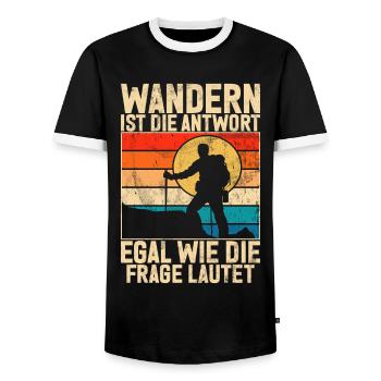 Berge Natur Bergsteigen Alpen Klettern Wandern - Männer Kontrast-T-Shirt - Schwarz/Weiß - Vorne - AI Model Female 172 light (172cm) & AI Model Male 178 light (178cm)