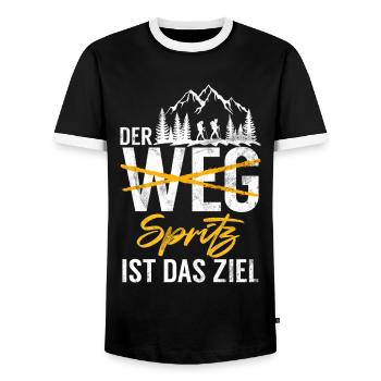 Berge Natur Bergsteigen Alpen Klettern Wandern - Männer Kontrast-T-Shirt - Schwarz/Weiß - Vorne - AI Model Female 172 light (172cm) & AI Model Male 178 light (178cm)