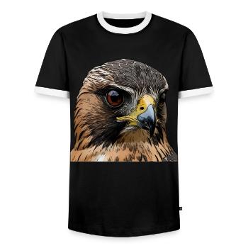 Falcons - Men's Ringer Shirt - black/white - Front - AI Model Female 172 light (172cm) & AI Model Male 178 light (178cm)