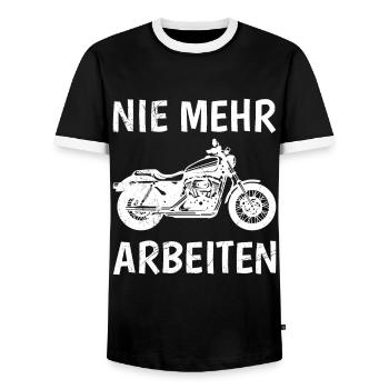 Ruhestand NIE MEHR ARBEITEN Lustiges Rentner - Männer Kontrast-T-Shirt - Schwarz/Weiß - Vorne - AI Model Female 172 light (172cm) & AI Model Male 178 light (178cm)