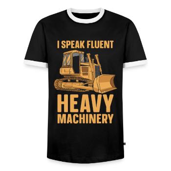 Bulldozer Planierraupe - T-shirt contrasté Homme - noir/blanc - Devant - AI Model Female 172 light (172cm) & AI Model Male 178 light (178cm)