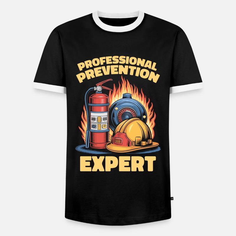 Fire marshal - Men's Ringer Shirt - black/white