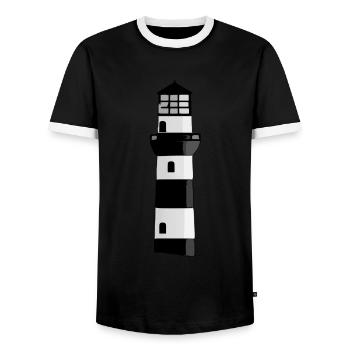 Phare de Gray - T-shirt contrasté Homme - noir/blanc - Devant - AI Model Female 172 light (172cm) & AI Model Male 178 light (178cm)