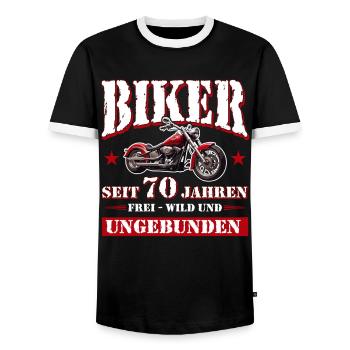 70 Anniversaire 1955 Moto Moto - T-shirt contrasté Homme - noir/blanc - Devant - AI Model Female 172 light (172cm) & AI Model Male 178 light (178cm)