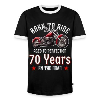 70 Anniversaire 1955 Moto Moto - T-shirt contrasté Homme - noir/blanc - Devant - AI Model Female 172 light (172cm) & AI Model Male 178 light (178cm)