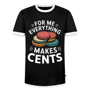 To me, everything makes sense with coins - Men's Ringer Shirt - black/white - Front - AI Model Female 172 light (172cm) & AI Model Male 178 light (178cm)