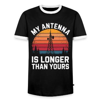 Meine Antenne Ist Länger Amateurfunk Radio - Männer Kontrast-T-Shirt - Schwarz/Weiß - Vorne - AI Model Female 172 light (172cm) & AI Model Male 178 light (178cm)