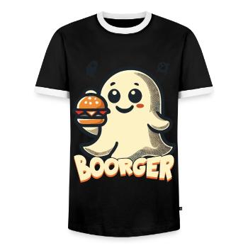 luGespenst Boorger for Hamburg fans - Men's Ringer Shirt - black/white - Front - AI Model Female 172 light (172cm) & AI Model Male 178 light (178cm)