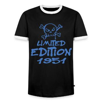 Limited Edition 1951 Geburtstag 1951 Geboren - Männer Kontrast-T-Shirt - Schwarz/Weiß - Vorne - AI Model Female 172 light (172cm) & AI Model Male 178 light (178cm)