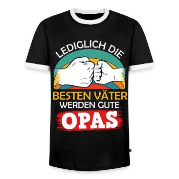 Opi LEDIGLICH DIE BESTEN VÄTER WERDEN GUTE - Männer Kontrast-T-Shirt - Schwarz/Weiß - Vorne - AI Model Female 172 light (172cm) & AI Model Male 178 light (178cm)