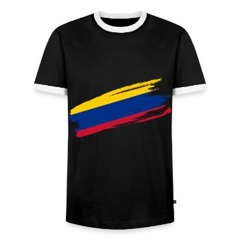 Colombie Colombie Medellín Vacances Bogota Cali - T-shirt contrasté Homme - noir/blanc - Devant - AI Model Female 172 light (172cm) & AI Model Male 178 light (178cm)