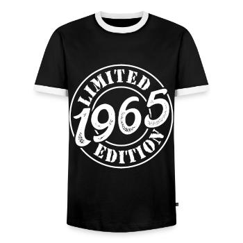60e anniversaire 1965 Edition limitée 60 ans - T-shirt contrasté Homme - noir/blanc - Devant - AI Model Female 172 light (172cm) & AI Model Male 178 light (178cm)