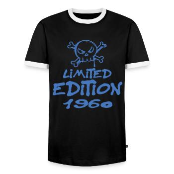 Edition Limitée 1960 Anniversaire 1960 Naissance - T-shirt contrasté Homme - noir/blanc - Devant - AI Model Female 172 light (172cm) & AI Model Male 178 light (178cm)