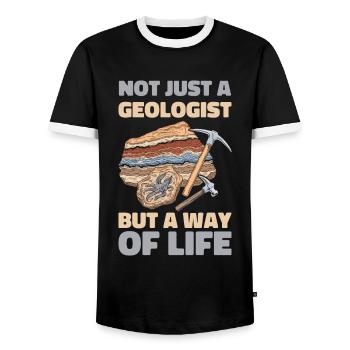 Geologie Geologe - Männer Kontrast-T-Shirt - Schwarz/Weiß - Vorne - AI Model Female 172 light (172cm) & AI Model Male 178 light (178cm)