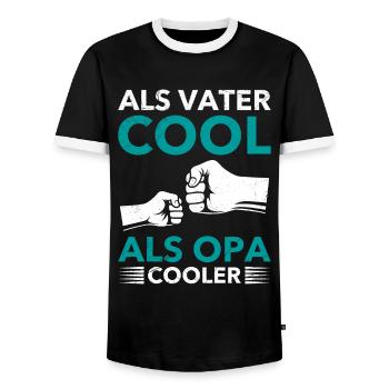 Opi ALS VATER COOL ALS OPA COOLER Lustiges - Männer Kontrast-T-Shirt - Schwarz/Weiß - Vorne - AI Model Female 172 light (172cm) & AI Model Male 178 light (178cm)