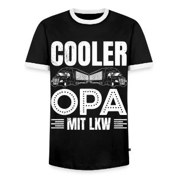 Großvater COOLER OPA MIT LKW Lustiges LKW FAHRER - Männer Kontrast-T-Shirt - Schwarz/Weiß - Vorne - AI Model Female 172 light (172cm) & AI Model Male 178 light (178cm)