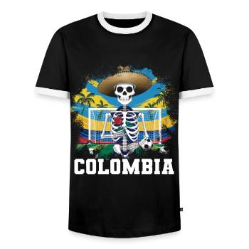 Colombia Colombia Medellin Holidays Bogota Cali - Men's Ringer Shirt - black/white - Front - AI Model Female 172 light (172cm) & AI Model Male 178 light (178cm)