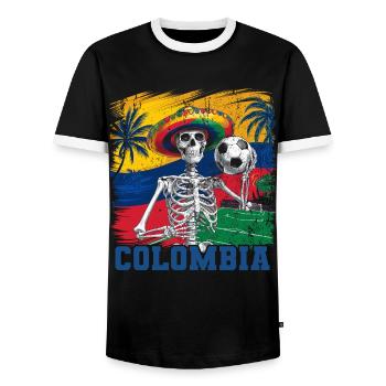 Colombie Colombie Medellín Vacances Bogota Cali - T-shirt contrasté Homme - noir/blanc - Devant - AI Model Female 172 light (172cm) & AI Model Male 178 light (178cm)