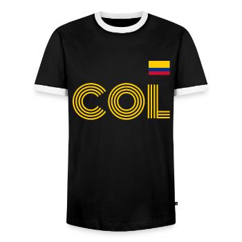 Colombie Colombie Medellín Vacances Bogota Cali - T-shirt contrasté Homme - noir/blanc - Devant - AI Model Female 172 light (172cm) & AI Model Male 178 light (178cm)