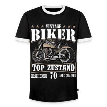 70 Anniversaire 1955 Moto Moto - T-shirt contrasté Homme - noir/blanc - Devant - AI Model Female 172 light (172cm) & AI Model Male 178 light (178cm)