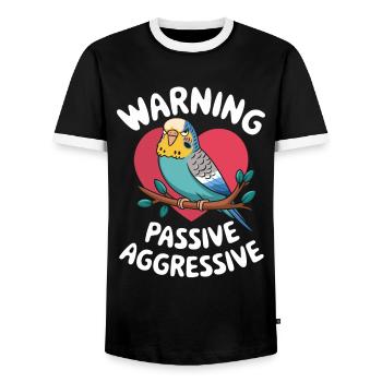 Avertissement Cœur de perroquet passif agressif - T-shirt contrasté Homme - noir/blanc - Devant - AI Model Female 172 light (172cm) & AI Model Male 178 light (178cm)