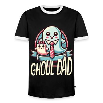 Ghoul Dad Drôle Halloween Design - T-shirt contrasté Homme - noir/blanc - Devant - AI Model Female 172 light (172cm) & AI Model Male 178 light (178cm)