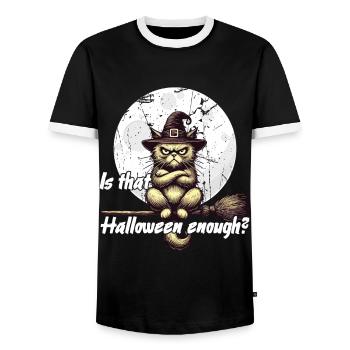 L’Halloween est-il suffisant pour le chat - T-shirt contrasté Homme - noir/blanc - Devant - AI Model Female 172 light (172cm) & AI Model Male 178 light (178cm)