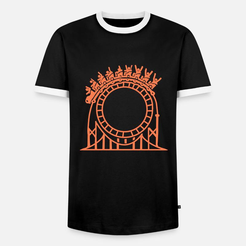 Achterbahn - Männer Kontrast-T-Shirt - Schwarz/Weiß