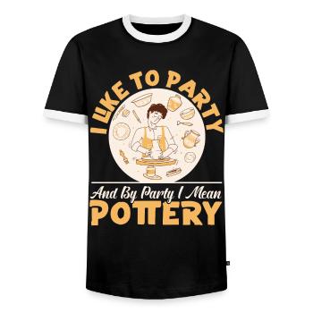 Pottery Ceramics Artist I Like To - Männer Kontrast-T-Shirt - Schwarz/Weiß - Vorne - AI Model Female 172 light (172cm) & AI Model Male 178 light (178cm)