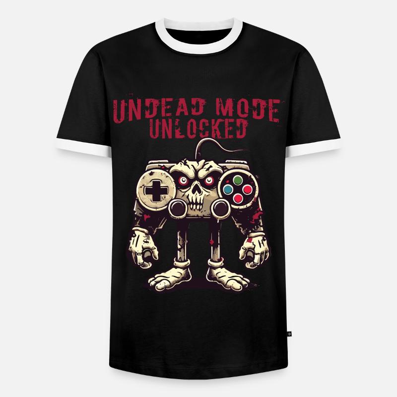 Zombie Gaming Controller: Undead Mode - Men's Ringer Shirt - black/white
