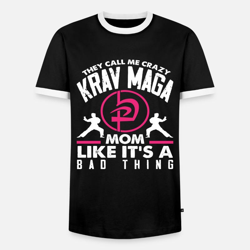 Krav Maga Mama Mutter - Männer Kontrast-T-Shirt - Schwarz/Weiß