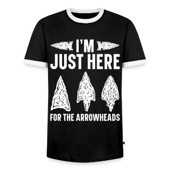 Arrowheads Collectible Arrowheads Collection - Men's Ringer Shirt - black/white - Front - AI Model Female 172 light (172cm) & AI Model Male 178 light (178cm)