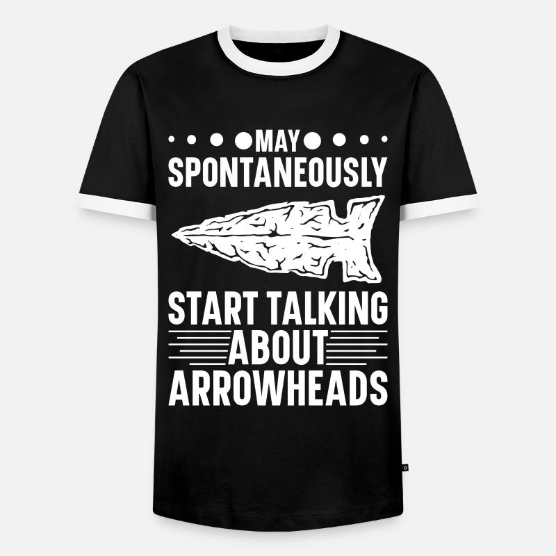Pfeilspitzen Sammler Pfeilspitzen Sammlung - Männer Kontrast-T-Shirt - Schwarz/Weiß