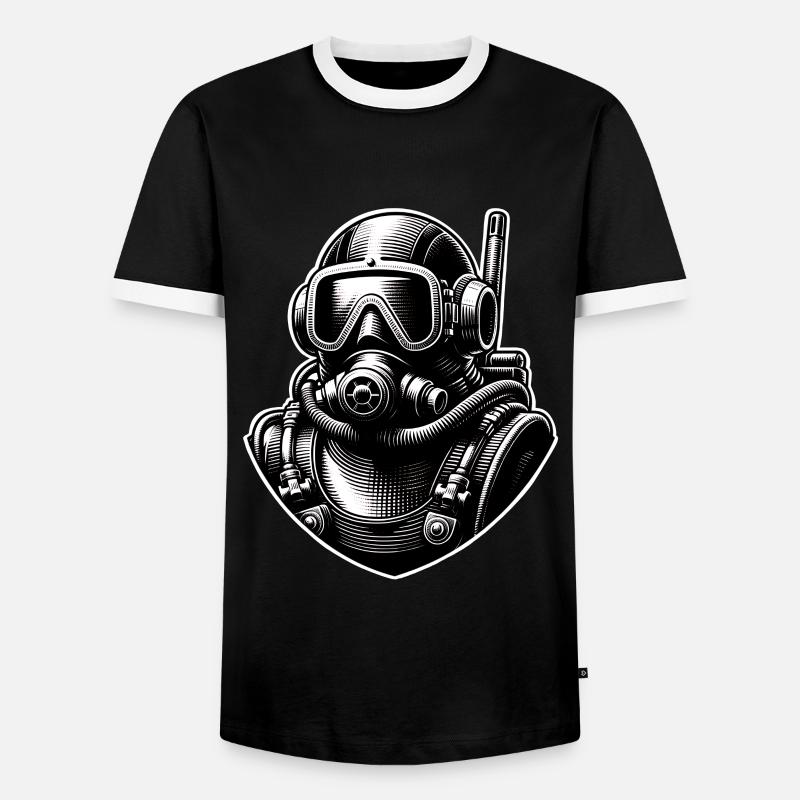 Diving Divers - Men's Ringer Shirt - black/white