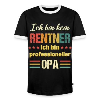Ich bin kein Rentner ich bin professioneller Opa - - Männer Kontrast-T-Shirt - Schwarz/Weiß - Vorne - AI Model Female 172 light (172cm) & AI Model Male 178 light (178cm)