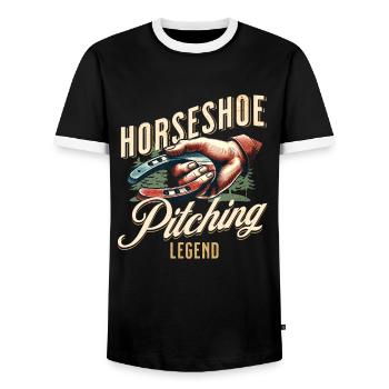 Lancer de fer à cheval Lancer de fer à cheval - T-shirt contrasté Homme - noir/blanc - Devant - AI Model Female 172 light (172cm) & AI Model Male 178 light (178cm)