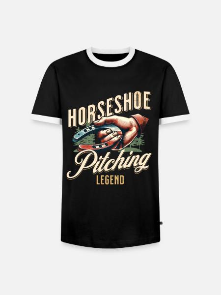 Hufeisenwerfen Horseshoe Pitching - Männer Kontrast-T-Shirt - Schwarz/Weiß