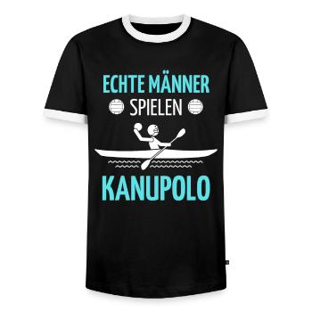Canoe Polo Saying Tshirt | Canoe Polo Design | - Men's Ringer Shirt - black/white - Front - AI Model Female 172 light (172cm) & AI Model Male 178 light (178cm)