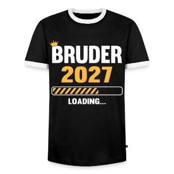 Bruder 2027 Loading - Men's Ringer Shirt - black/white - Front - AI Model Female 172 light (172cm) & AI Model Male 178 light (178cm)
