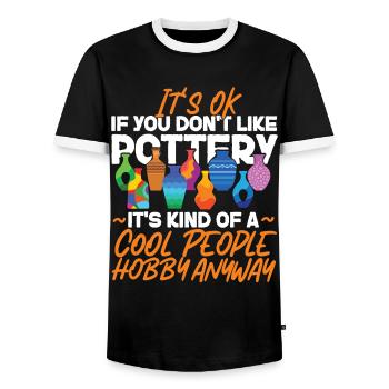 Poterie Céramiste Artiste C’est OK Si - T-shirt contrasté Homme - noir/blanc - Devant - AI Model Female 172 light (172cm) & AI Model Male 178 light (178cm)