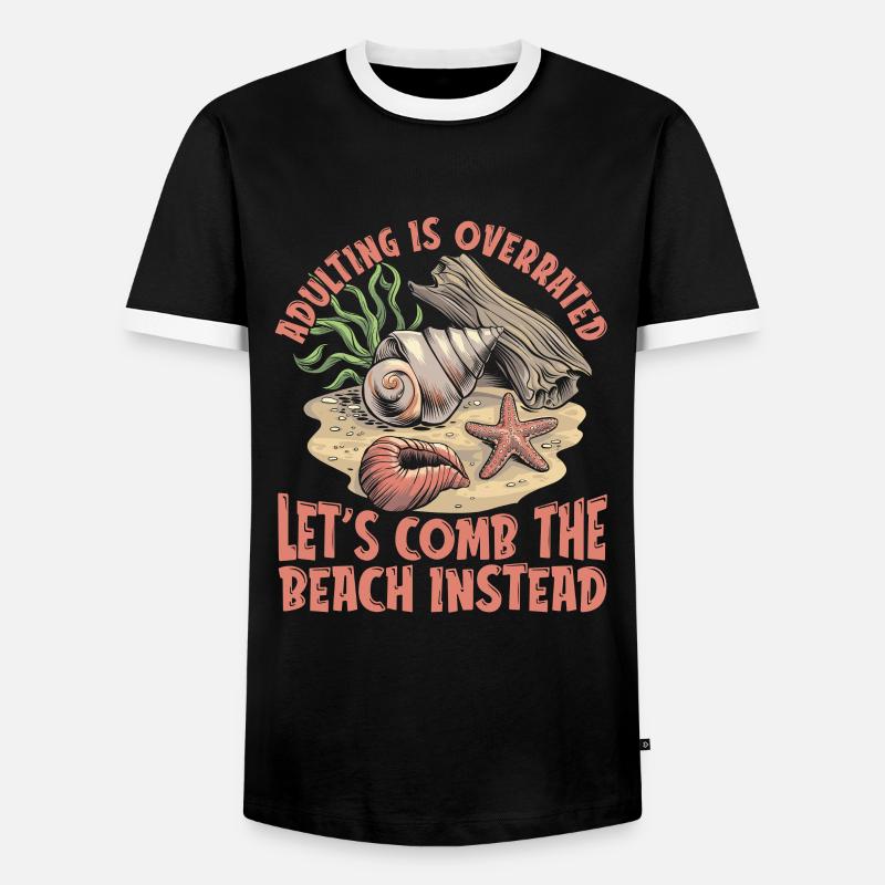 Beach combing - Men's Ringer Shirt - black/white